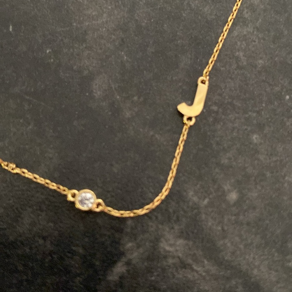 Letter J Gold Necklace